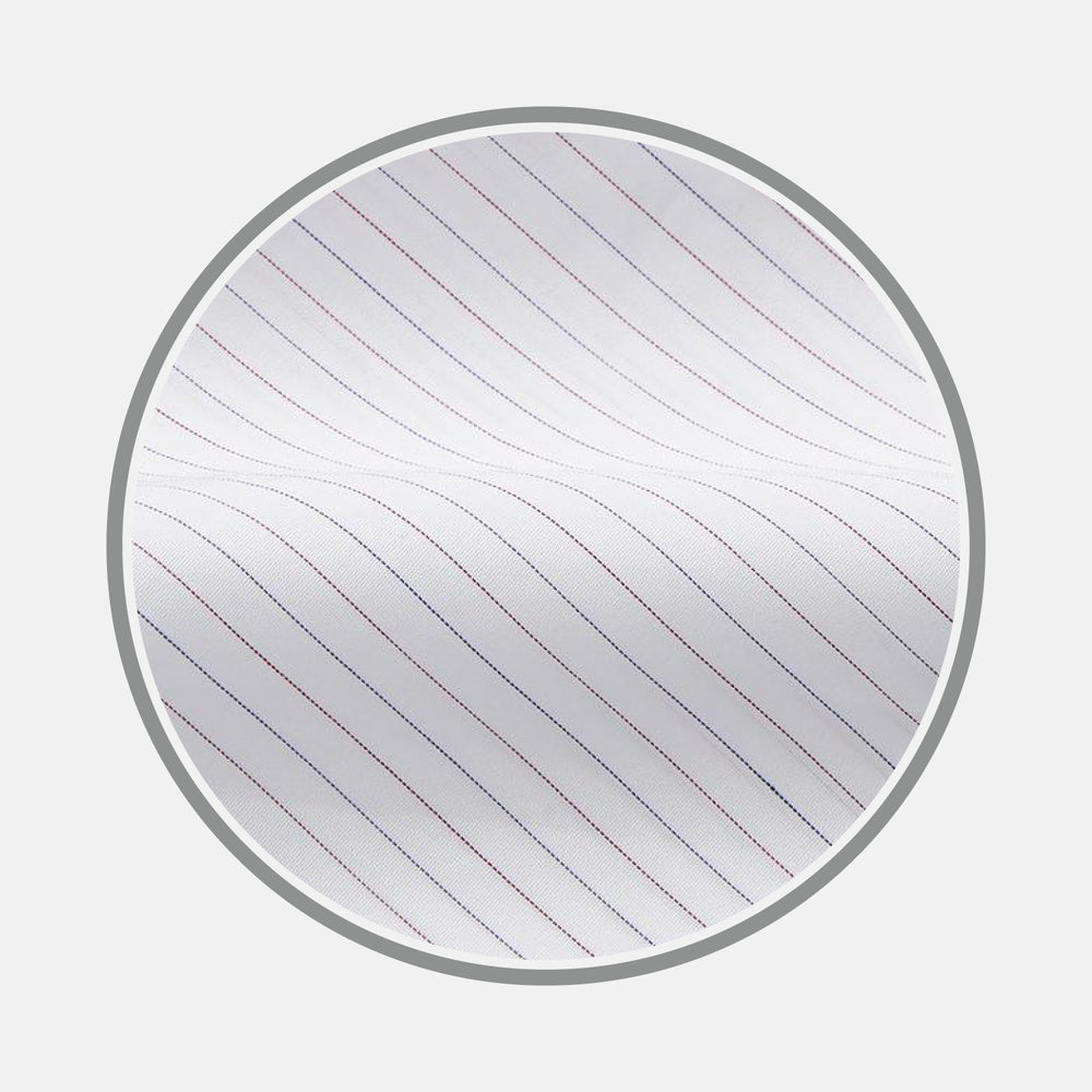 Red & White Stripe Sea Island Quality Fabric