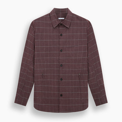 Burgundy Check Hampstead Overshirt Image 7