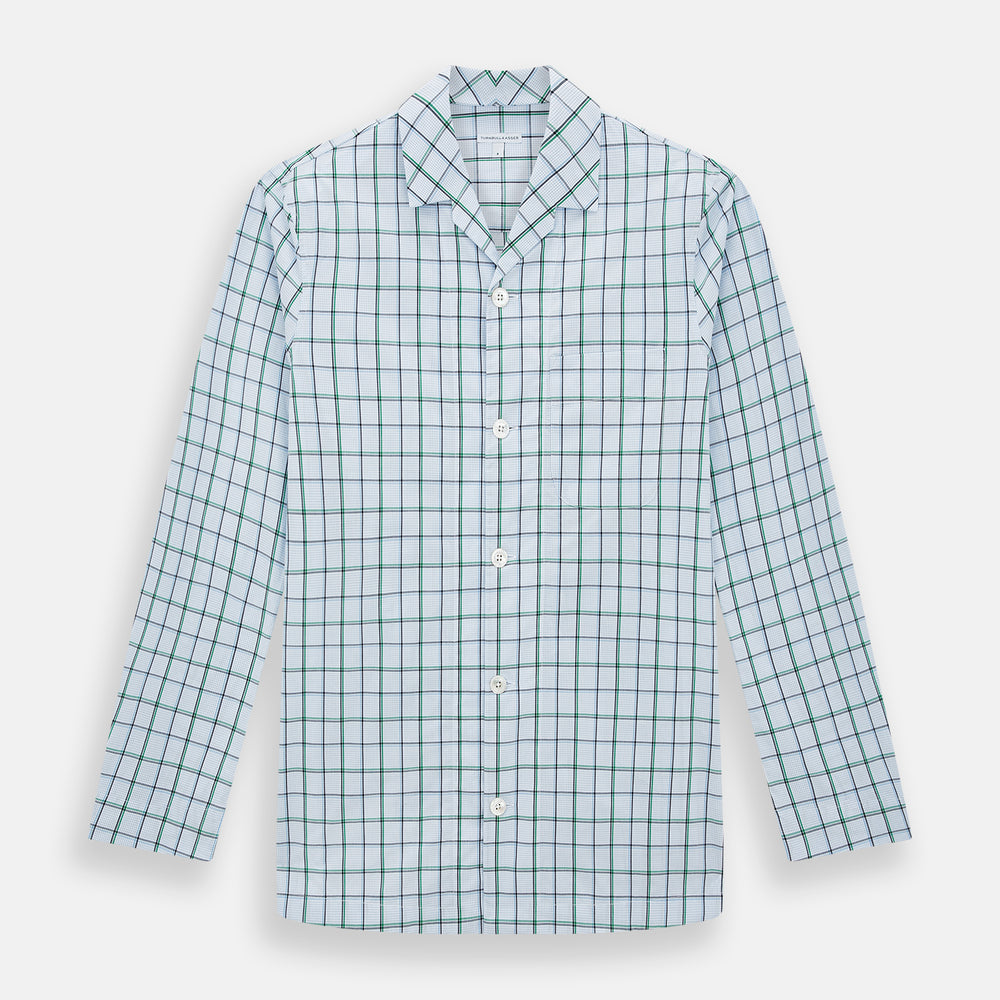 Green and Blue Check Pyjama Shirt