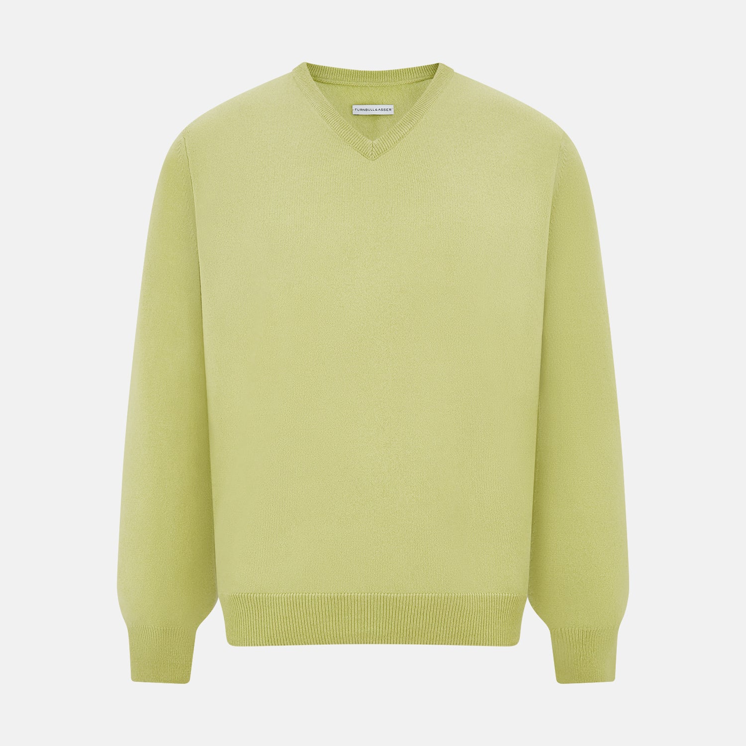 Melon Green Cashmere V-Neck Jumper