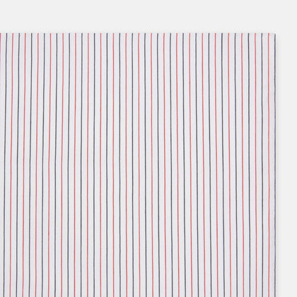 Hand Rolled Red and Navy Pinstripe Handkerchief