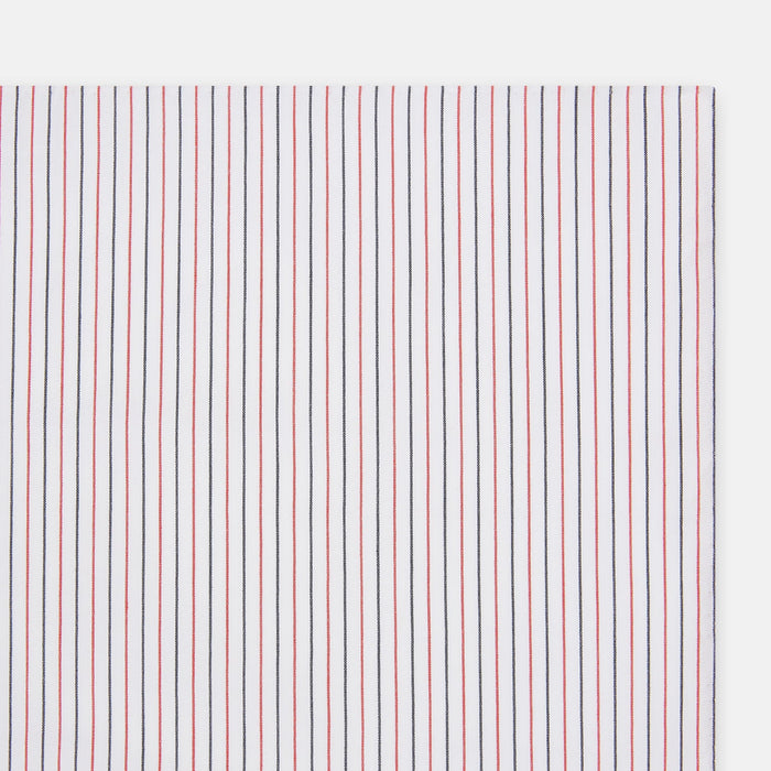 Hand Rolled Red and Navy Pinstripe Handkerchief Image 1