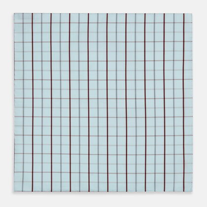 Burgundy Combination Check Hand-Rolled Handkerchief Image 2