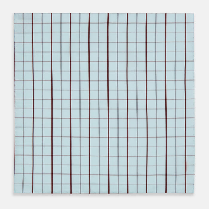 Burgundy Combination Check Hand-Rolled Handkerchief Image 2