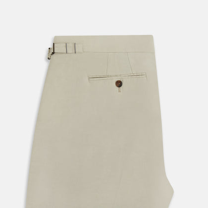 Taupe Cotton Blend Henry Trousers Image 4