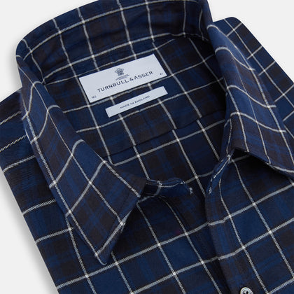 Navy and White Check Windsor Shirt