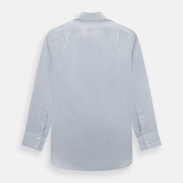 Navy and White Ticking Stripe Mayfair Shirt Image 2