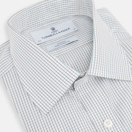 Forest Melange and Red Graph Check Mayfair Shirt