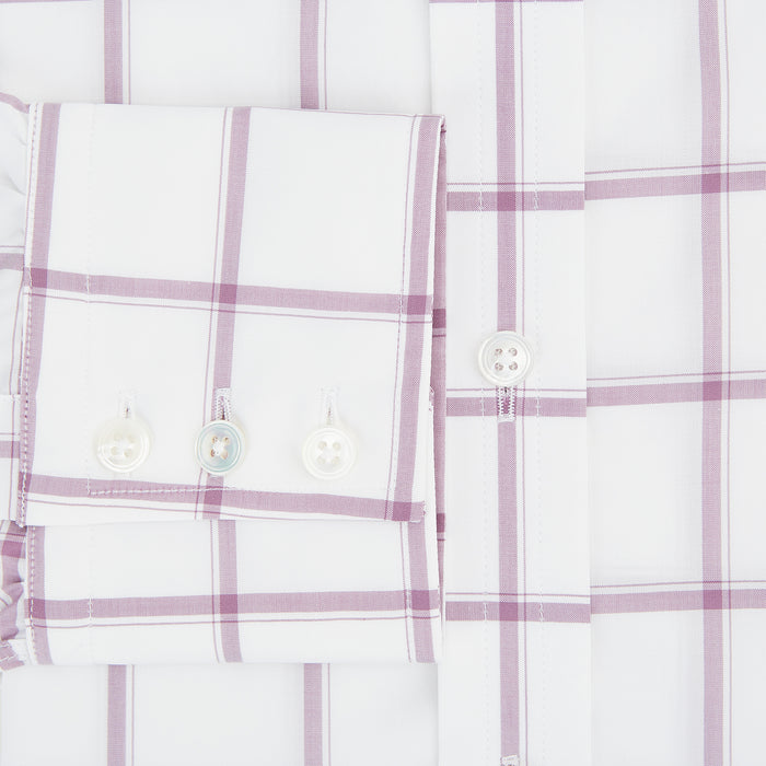 Antique Pink Grid Check Mayfair Shirt Image 3