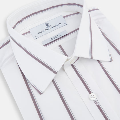 Burgundy Track Stripe Mayfair Shirt