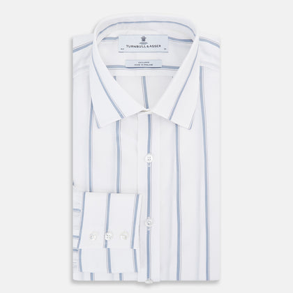 Steel Grey Track Stripe Mayfair Shirt Image 4