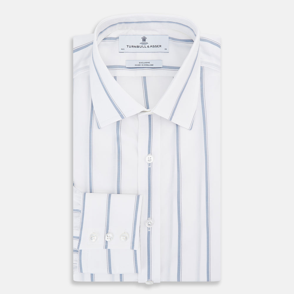 Steel Grey Track Stripe Mayfair Shirt
