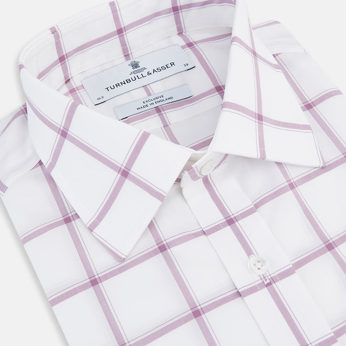 Antique Pink Grid Check Mayfair Shirt Image 1