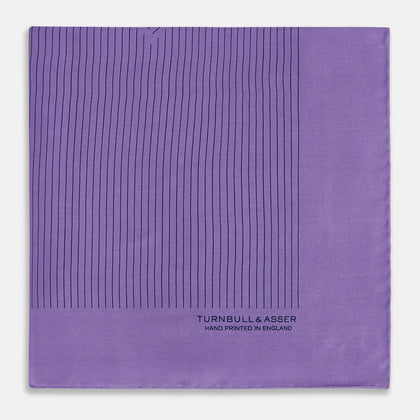 Purple Stripe Silk Pocket Square Image 3