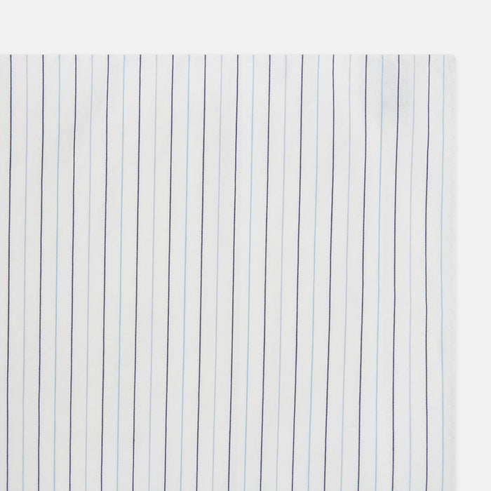 Navy and Blue Wide Pinstripe Hand-Rolled Handkerchief Image 1