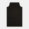 View 4 of product The Turnbull & Asser Brown Half-Zip Cashmere Jumper features a plain, long-sleeve design with a high collar and quarter-zip neckline, showcased against a white background.