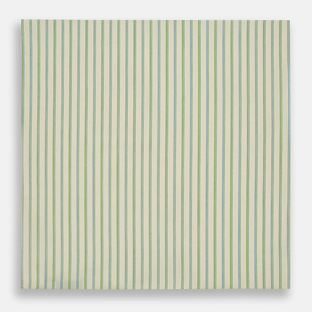 Hand Rolled Green Double Stripe Handkerchief