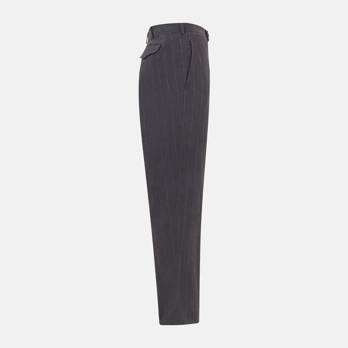 Dark Chocolate Striped Edmund trousers Image 2