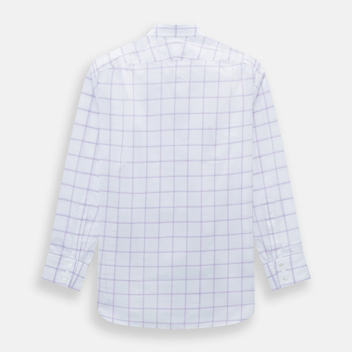 Lilac Grid Check Mayfair Shirt Image 2