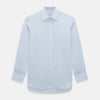 View 1 of product The Turnbull & Asser Light Blue Mayfair Shirt features white buttons, a classic collar, and buttoned cuffs—styled flat on a white background, it’s ideal for minimalist outfits or pairing with bold ties.