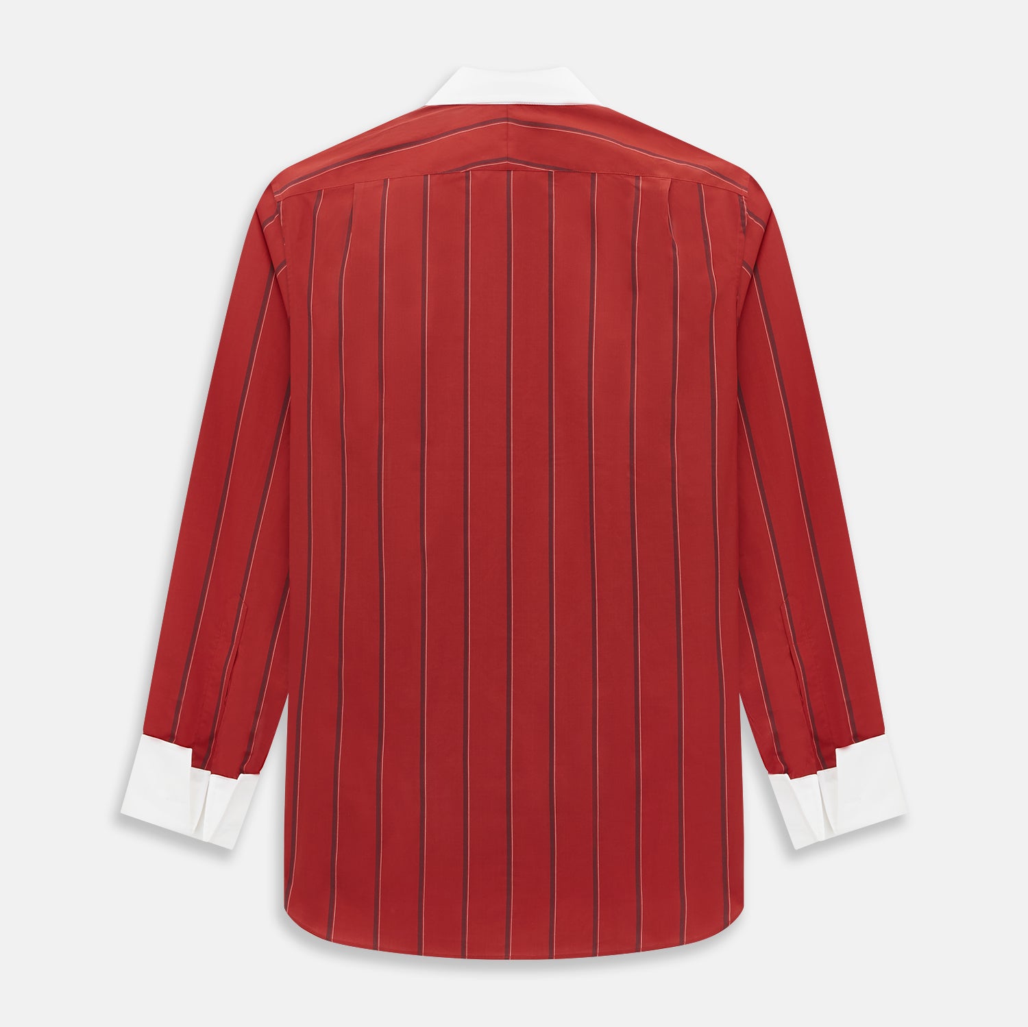Image 3 of product Dark Red Track Stripe Shirt with Constrast T&A Collar and Cuffs