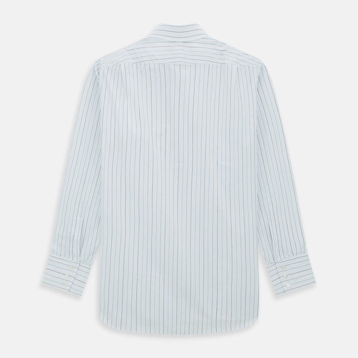 Blue Wide Pinstripe Mayfair Shirt Image 2
