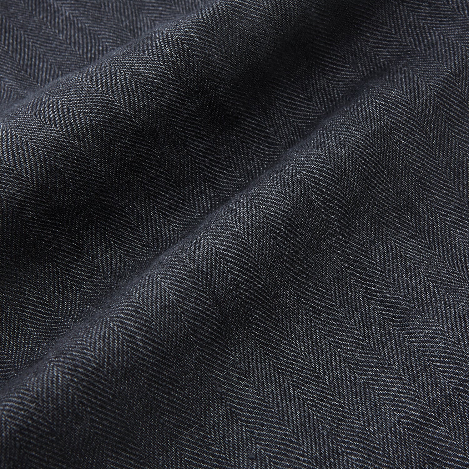 View 5 of product The Turnbull & Asser Ash Quilted Linen Herringbone Waistcoat is sleeveless and dark gray with a V-neck, two zippered side pockets, and a small chest pocket, shown on a plain white background.