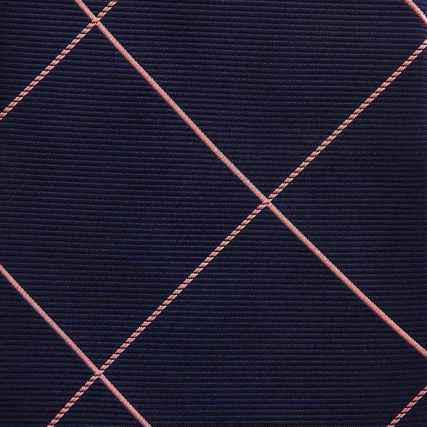 FONDANT PINK and WINDOW PANE NAVY SIlk TIE