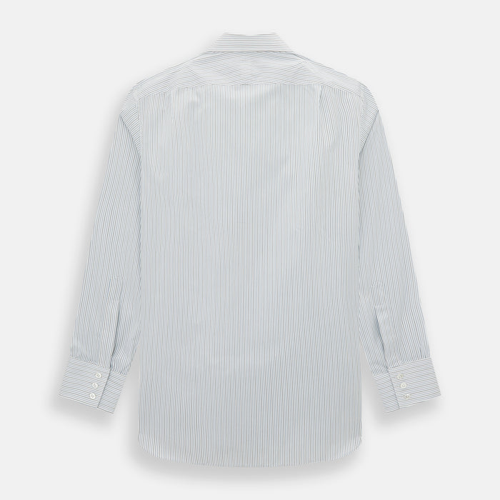 Navy and Brown Pinstripe Mayfair Shirt Image 2