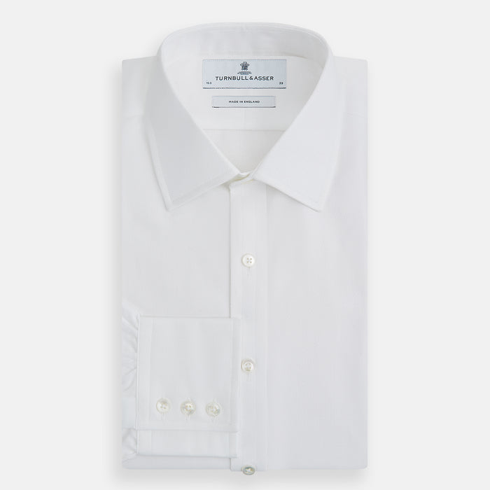 White Herringbone Mayfair Shirt Image 4