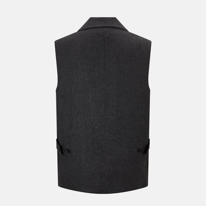 Ash Collared Linen Waistcoat Image 2