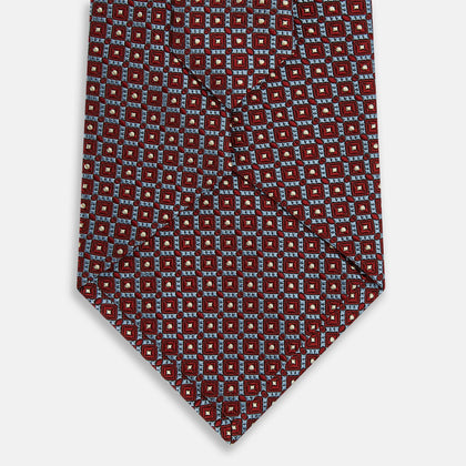 Burgundy Diamond Silk Tie Image 2