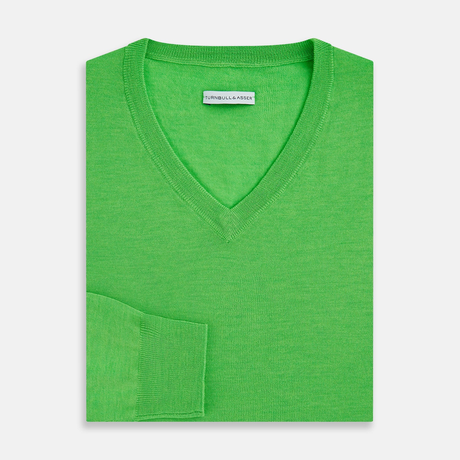 Lime Green Fine Merino V-Neck Jumper