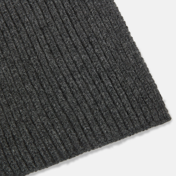 Graphite Rib-Knit Cashmere Scarf Image 1