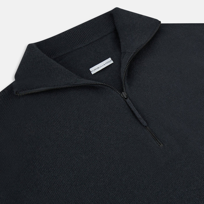 Smoke Grey Half-Zip Cashmere Jumper Image 1