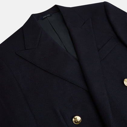 Long Navy Double Breasted Classic Blazer