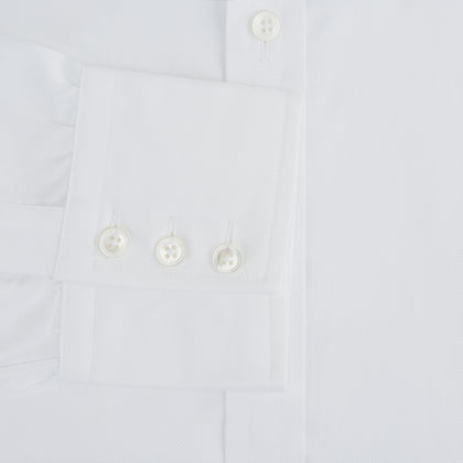 White Royal Oxford Cotton Shirt with Button-Down Collar and 3-Button Cuffs Image 2