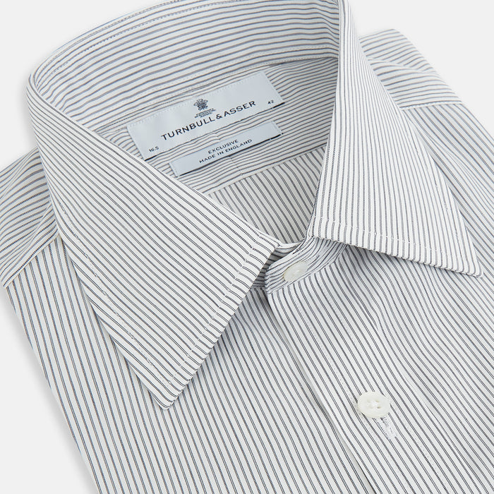Midnight Blue Fine Track Stripe Mayfair Shirt Image 1
