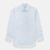 View 1 of product The Turnbull & Asser Pale Blue Cotton Regular Fit Mayfair Shirt features a classic collar, white buttons, and buttoned cuffs. This long-sleeve dress shirt displays the timeless Mayfair silhouette for a refined look.