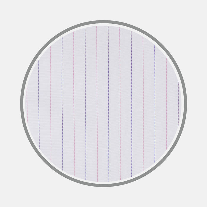 Pink and Navy Hairline Stripe Sea Island Quality Cotton Fabric