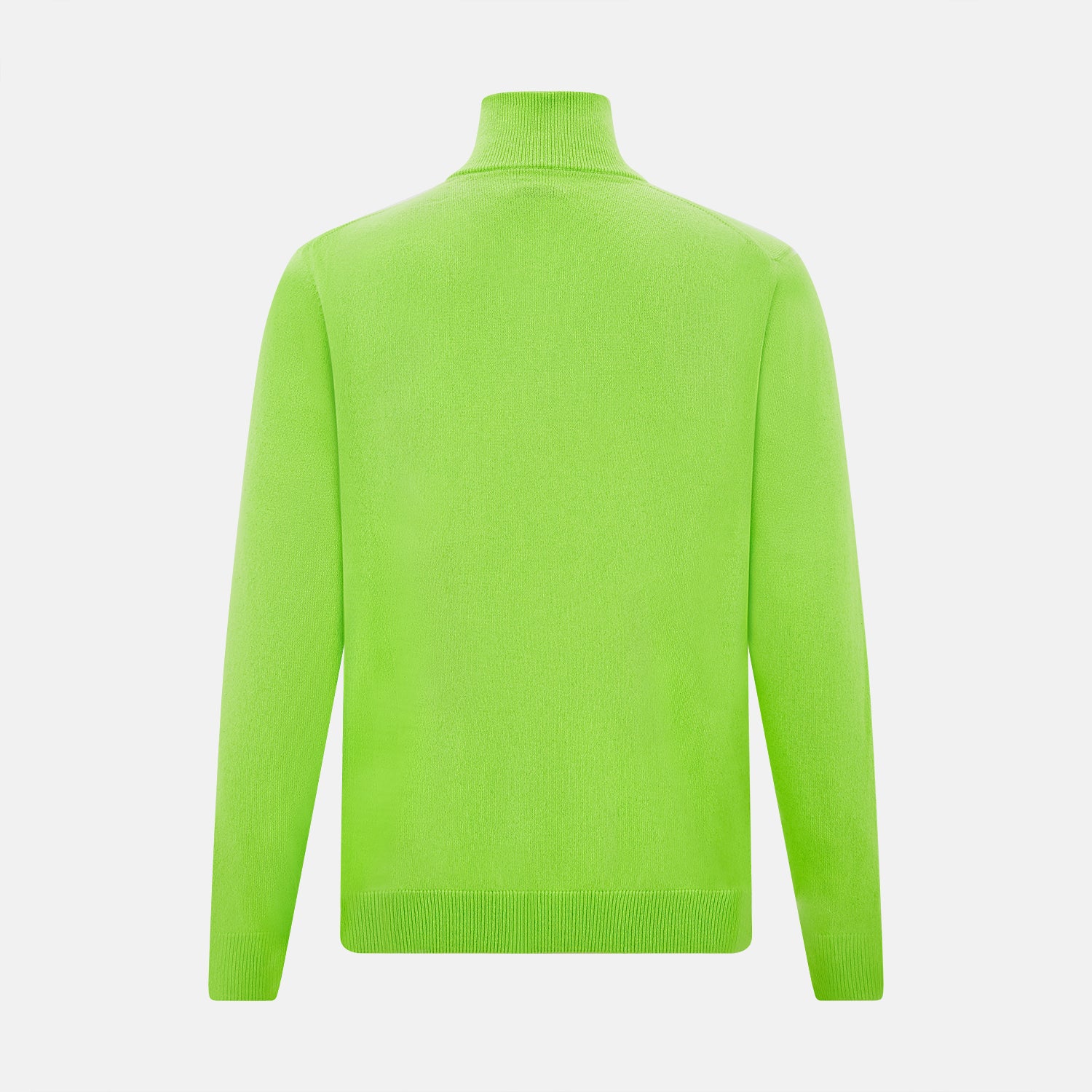 Neon Green Half-Zip Cashmere Jumper