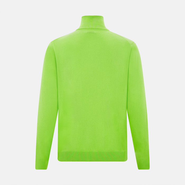 Neon Green Half-Zip Cashmere Jumper Image 2
