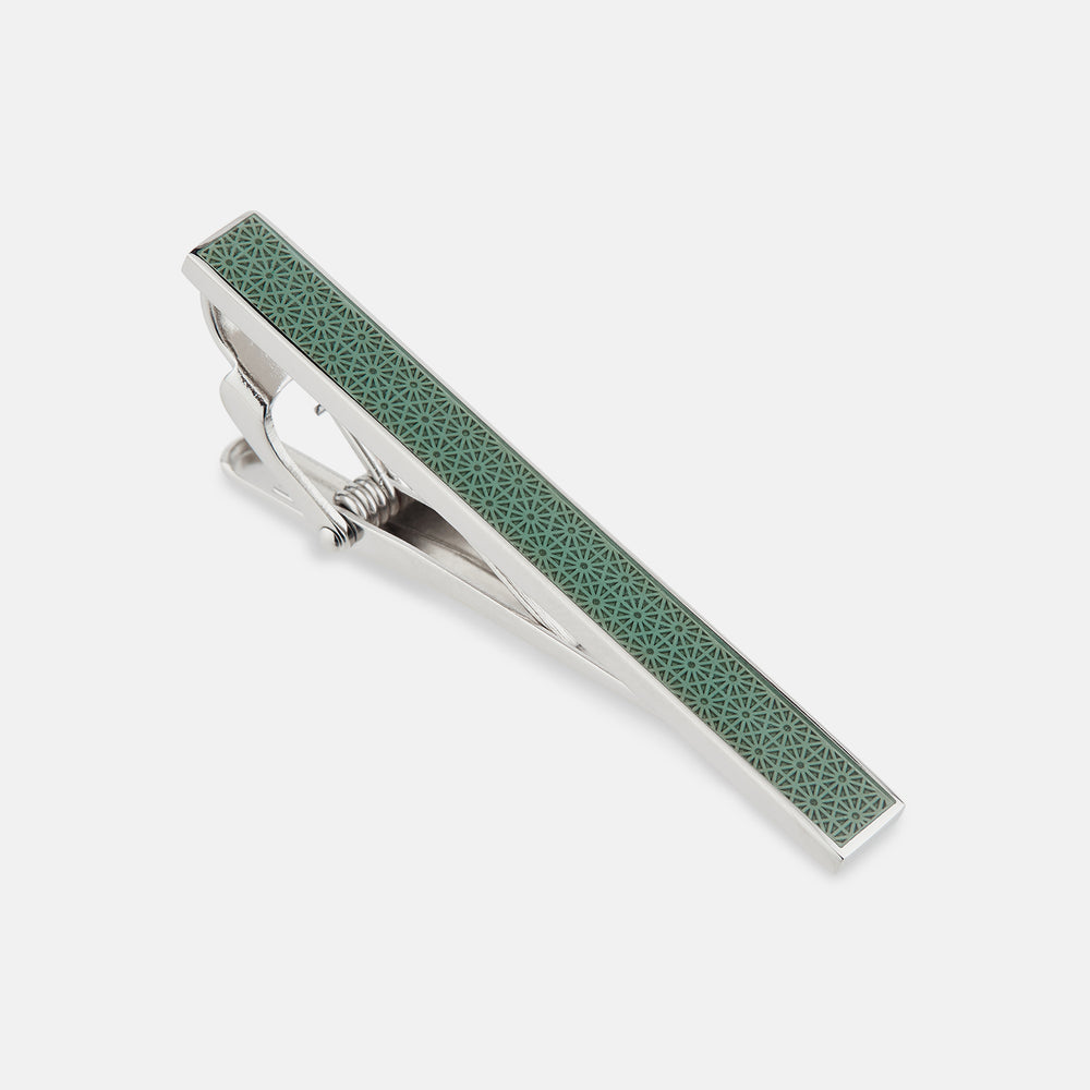 Green Patterned Tie Bar