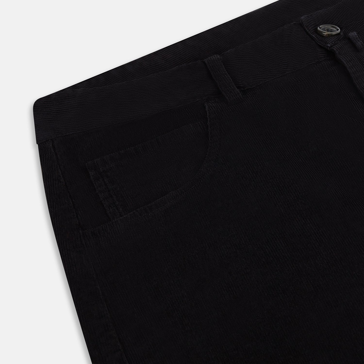 Image 2 of product A pair of Navy Corduroy Charles Trousers by Turnbull & Asser, featuring a straight-leg cut and classic tailoring, displayed against a plain white background.