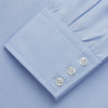 Tailored Fit Blue Cotton Shirt with Kent Collar and 3-Button Cuffs