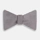 Grey and White Diamond Silk Bow Tie