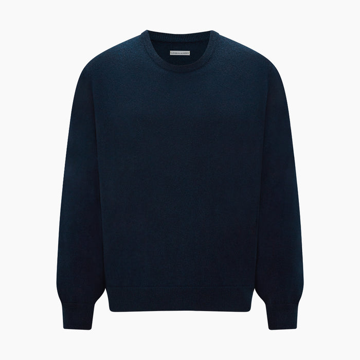 Navy Cashmere Round Neck Jumper Image 4