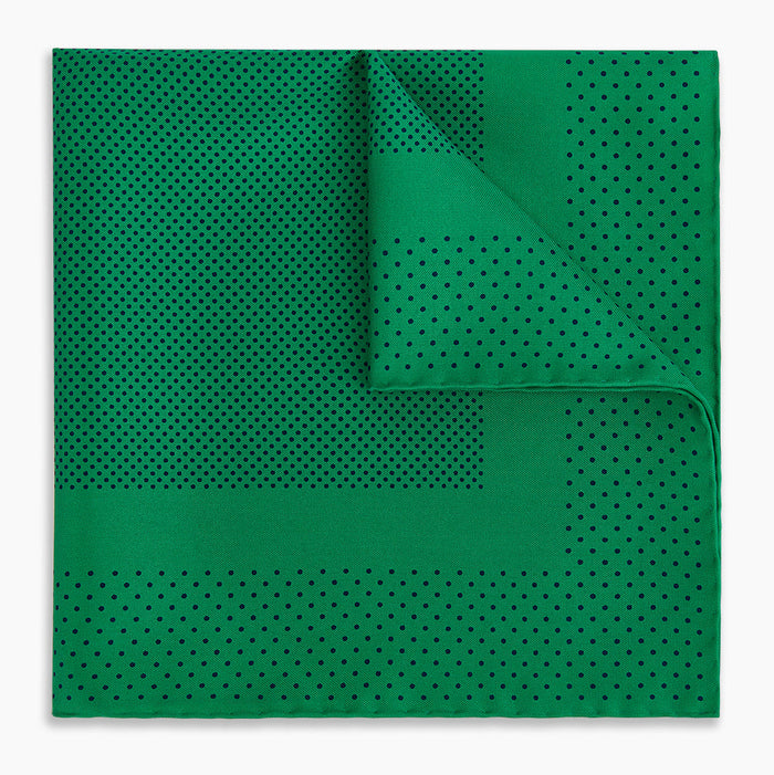 Green Dot Silk Pocket Square Image 4