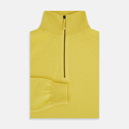 Canary Yellow Half-Zip Cashmere Jumper Image 3