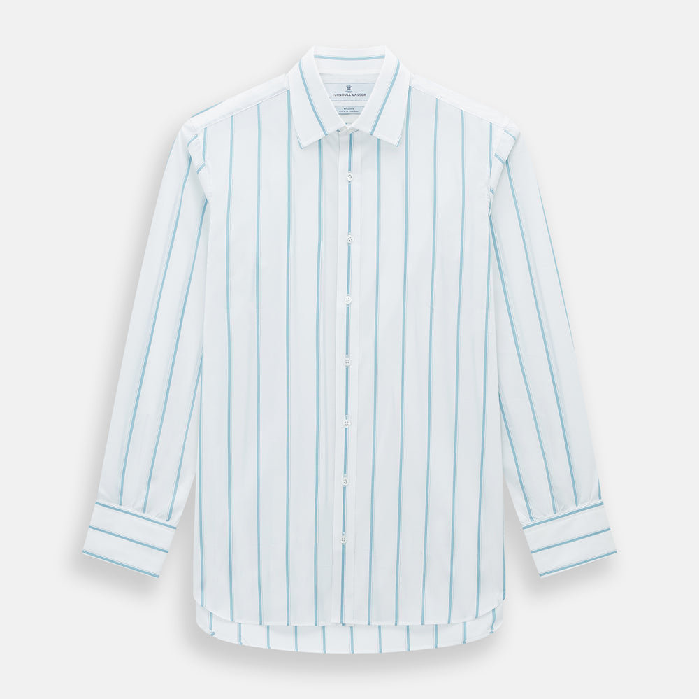 Turquoise Track Stripe Mayfair Shirt